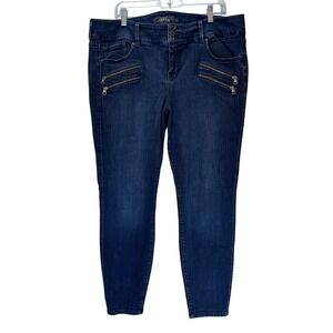 Torrid‎ Skinny Jeans Stretch Y2K Grunge Biker 22R Retro Zippers Womens Casual